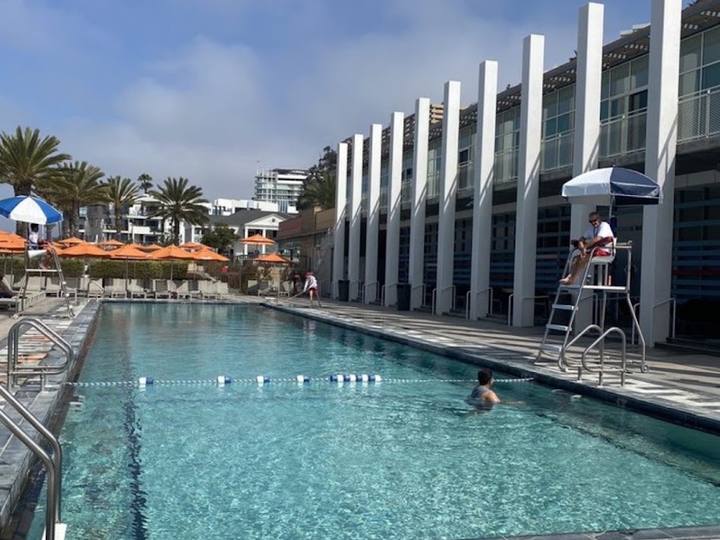 The outdoor pool at the Annenberg Community Beach House
