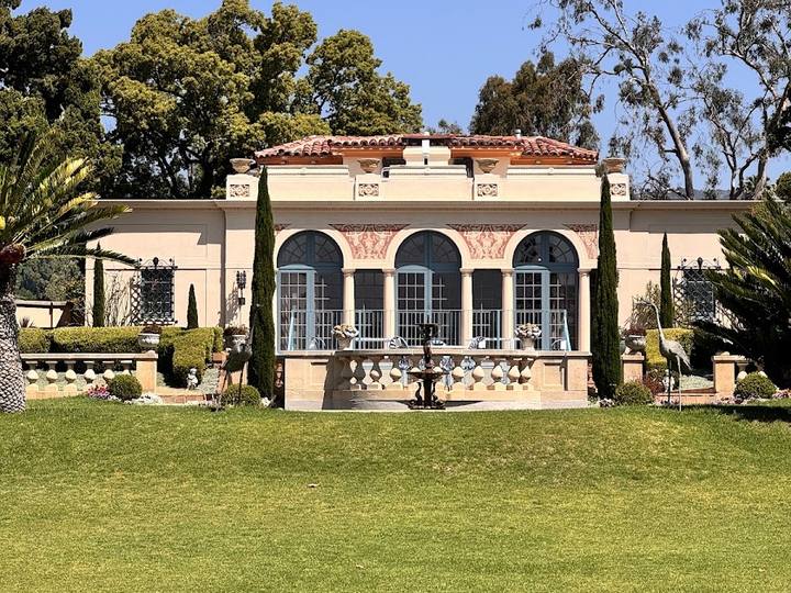The Robinson house and lawn at Virginia Robinson Gardens, Beverly Hills
